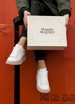 Кроссовки alexander mcqueen white/pink кросівки кеди кеды7 фото