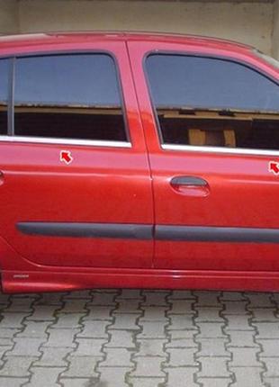 Наружняя окантовка стекол (hb, 4 шт, нерж) для renault clio ii 1998-2005 гг