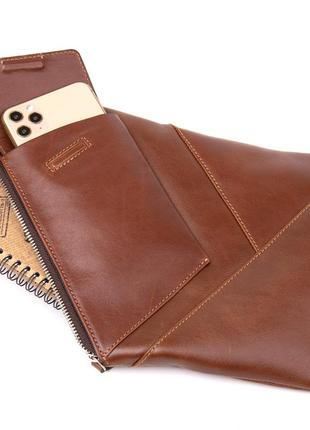 Стильная кожаная мужская сумка через плечо grande pelle 11358 коричневый3 фото