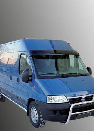 Козирьок на лобове скло (чорний глянець, 5мм) для peugeot boxer 1994-2006 років