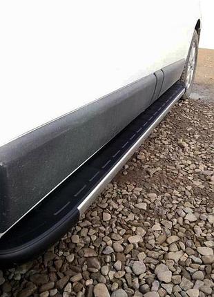 Боковые пороги duru (2 шт., алюминий) короткая база для nissan primastar 2002-2014 гг
