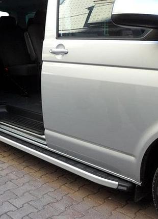 Боковые пороги fullmond (2 шт, алюм) длинная база для volkswagen t4 caravelle/multivan