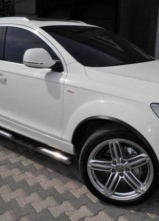 Бічні труби (2 шт., нерж.) d51 без пластикових вставок для ауди q7 2005-2015 рр