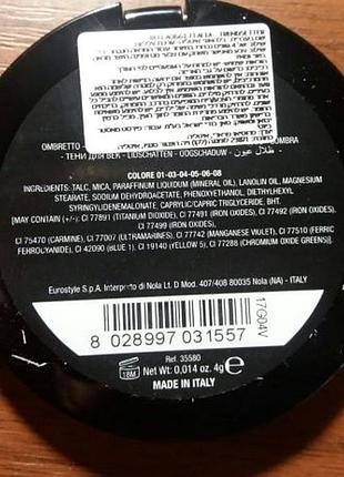 Компактные тени bellaoggi италия. палитра 6. оригинал!