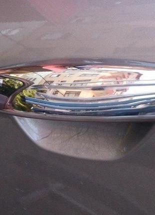 Накладки на ручки (4 шт., нерж.) omsaline - итальянская нержавейка для renault symbol 2008-2013 гг