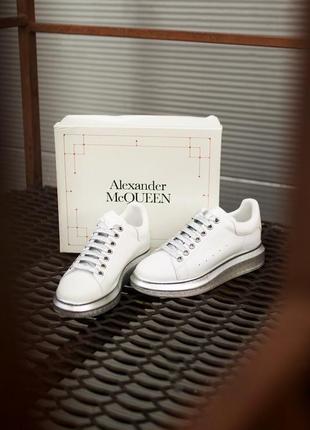 Кроссовки alexander mcqueen white silver кросівки кеди кеды7 фото