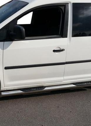 Бічні труби bb002 (2 шт., нерж) 60 мм, стандартна база для volkswagen caddy 2010-2015рр