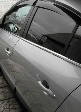 Нижняя окантовка стекол (4 шт, нерж) carmos – турецкая сталь для renault fluence 2009-2024 гг
