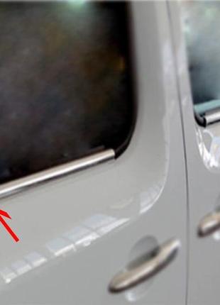 Наружняя окантовка стекол (нерж) 2 шт, carmos - турецкая сталь для renault kangoo 2008-2020 гг