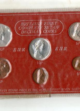 Велика британія набір монет 1977 рік 1/2 - 50 пенсов 6 шт. єлизавета ii