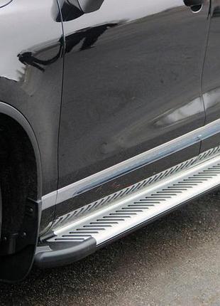 Боковые пороги line (2 шт., алюминий) для volkswagen touareg 2002-2010 гг