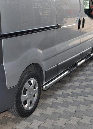 Боковые трубы bb002 (2 шт., нерж.) 60 мм, короткая база для renault trafic 2001-2015 гг