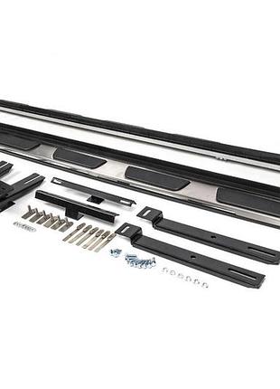 Боковые пороги oem v1 (2 шт., алюминий) для ауди q7 2015-2024 гг