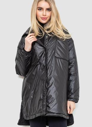 Куртка женская демисезонная свободного кроя, цвет черный, 235r7858
