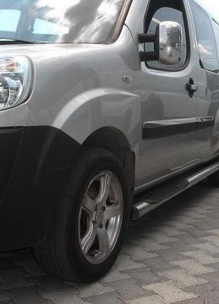 Бічні труби bb002 (2 шт., нерж.) 70 мм, максі база для fiat doblo ii 2005-2010 рр