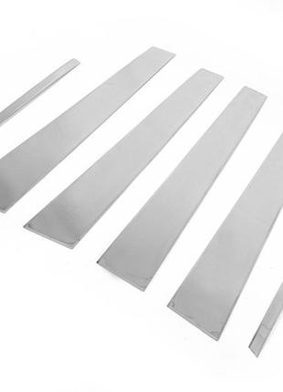 Молдинг дверных стоек (6 шт, нерж.) для mercedes e-сlass w210 1995-2002 гг