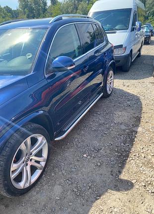 Бокові пороги maydos v2 (2 шт., нерж) для volkswagen tiguan 2007-2016 рр