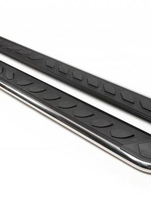 Боковые пороги maydos v1 (2 шт., алюминий -2024 нерж) макси база для ford connect 2006-2009 гг