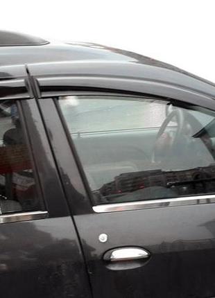 Наружняя окантовка стекол (4 шт, нерж.) carmos - турецкая нержавейка для dacia logan mcv 2004-2014 гг
