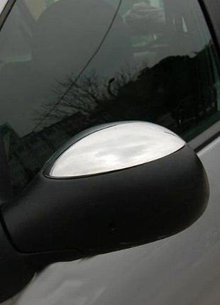 Накладки на дзеркала (2 шт, нерж) carmos - турецька сталь для peugeot 1007