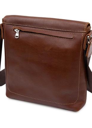 Кожаная мужская сумка через плечо grande pelle 11567 коричневый2 фото