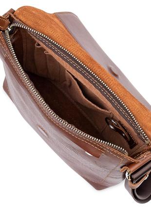 Кожаная мужская сумка через плечо grande pelle 11567 коричневый4 фото