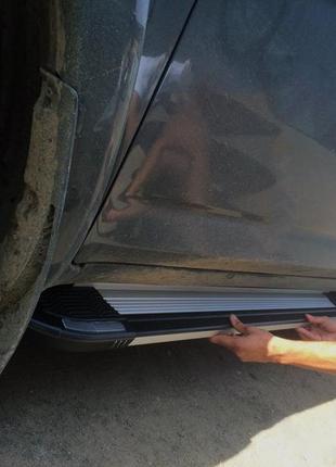 Боковые пороги rainbow (2 шт., алюминий) для chery tiggo i 2005-2014 гг