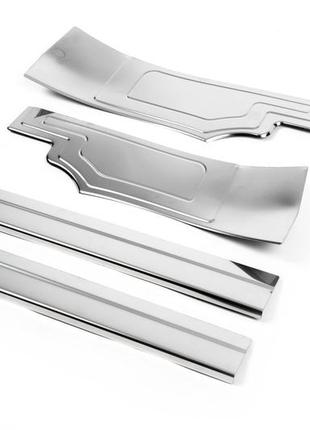 Накладки на внутрішні пороги omsaline (4 шт, нерж) для ford connect 2014-2021 рр