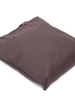 Шкіряна матова жіноча сумка shvigel 16363 коричневий3 фото