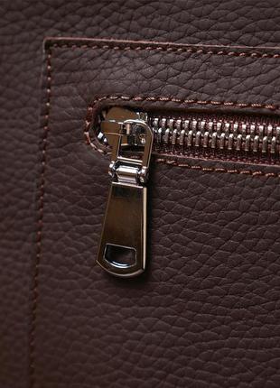 Шкіряна матова жіноча сумка shvigel 16363 коричневий9 фото