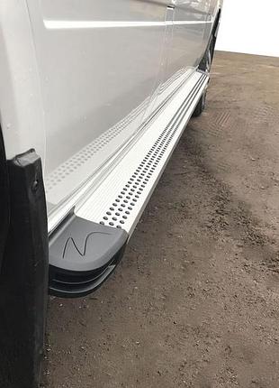Боковые пороги maya v2 (2 шт., алюминий) средняя база для volkswagen lt 1998-2024 гг