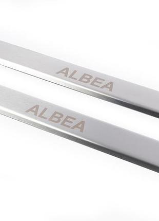 Накладки на дверные пороги carmos (2 шт, нерж.) для fiat albea 2002-2024 гг