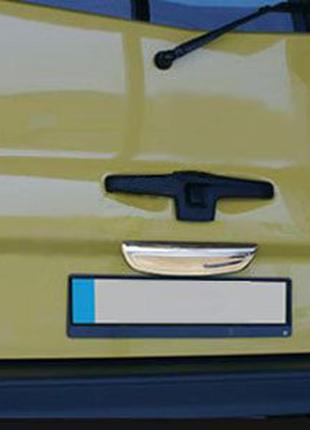 Хром планка над номером (однодверный, нижняя, нерж) без надписи, omsaline - итальянская нержавейка для renault