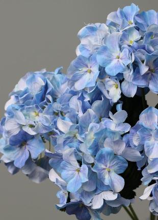 Искусственный букет гортензии, синего цвета, 44см. цветы премиум-класса для интерьера, декора, фото2 фото