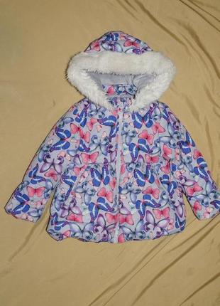 Тепла демісезонна куртка, еврозима m&s на 1-2 роки