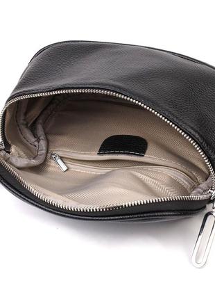Полукруглая сумка через плечо из натуральной кожи 22079 vintage черная4 фото