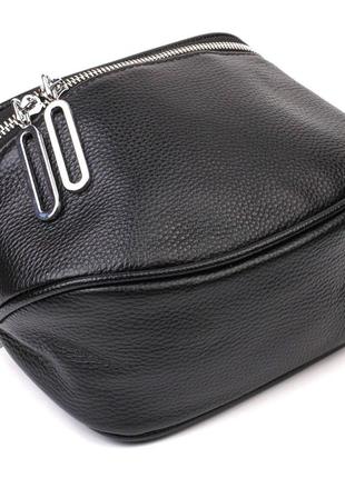 Полукруглая сумка через плечо из натуральной кожи 22079 vintage черная3 фото