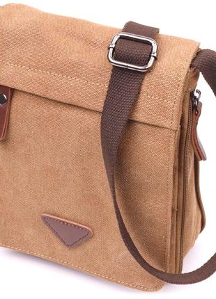 Функціональна чоловіча сумка з текстилю 21268 vintage коричнева