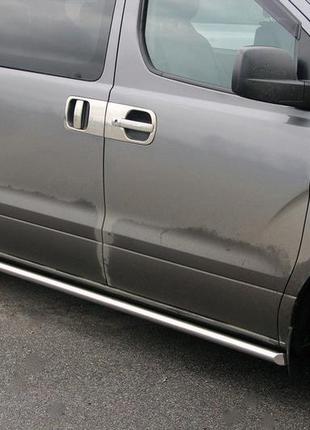 Бічні труби bb001 (2 шт., нерж.) 60 мм для hyundai h200, h1, starex 2008-2024 рр