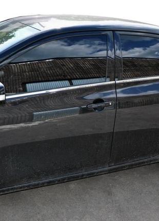 Наружняя окантовка стекол (4 шт, нерж) omsaline - итальянская нержавейка для toyota corolla 2007-2013 гг