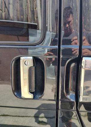 Накладки на ручки (7 частин, нерж) carmos - турецька сталь для volkswagen t4 caravelle/multivan