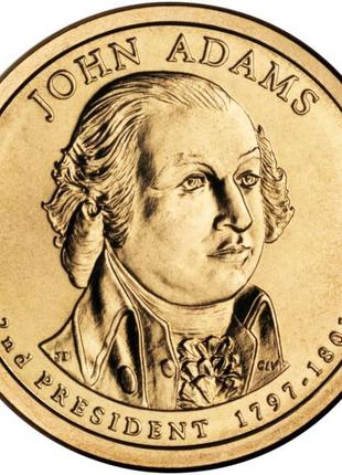 Монета сша 1 долар 2007, 2 президент джон адамс 1797-1801