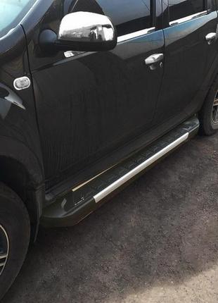 Боковые пороги redline v1 (2 шт., алюминий) для renault duster 2008-2017 гг