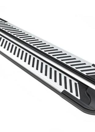 Боковые пороги line (2 шт, алюм) для volkswagen amarok 2010-2021 гг