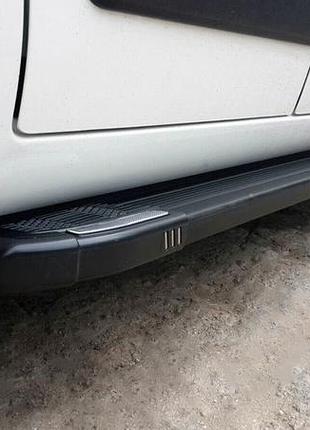 Боковые пороги rainbow black (2 шт, алюмин.) для citroen nemo 2008-2024 гг