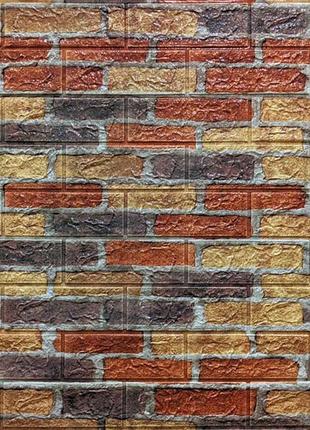 Самоклеящаяся 3d панель под кирпич для стен легкий монтаж гипоаллергенная шумоизоляция ku-22