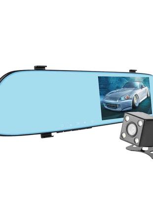 Видеорегистратор зеркало anytek t22 экран 5" micro sd карта 1080p задняя камера 1920х1080 g-sensor (k-2441s)