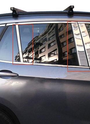 Молдинги дверних стійок (нерж.) 6 шт. для bmw x1 e-84 2009-2015рр