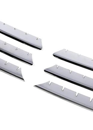 Накладки на решетку (модель 2004-2006, 6 шт, нерж) carmos - турецкая сталь для renault megane ii