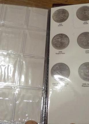 Альбом для монет 25 центов сша серии штаты и территории (1999-2009)3 фото